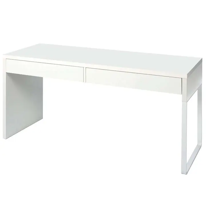 Mesa de ordenador Touch en color blanco artik (mate) con dos cajones - 1