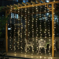Curtain String Lights Solar Powered LED 8 Modos Perfectas Para Fiestas Bodas Y Decoraciones De Jardín Exterior Navidad Luz Solar - details 9