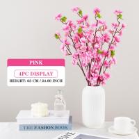 Rama De Cerezo De Seda Artificial Flor De Durazno Para Decoración De Habitaciones Hoteles Accesorios De Fiesta Y Eventos En Rojo Blanco Rosa Amarillo Y Morado - details 5