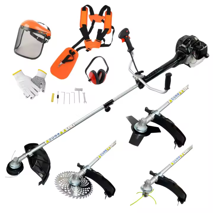 Desbrozadora a gasolina MIXURY X-52 |2T; 52cc; 3cv; 4 discos + anti-vibración + arnés de hombros + accesorios de protección - 1