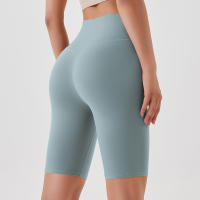 Shorts De Yoga Para Mujer Cintura Alta Transpirables Suaves Y Tensos Leggings De Gimnasio Cortos De Ciclismo Deportivos - details 80