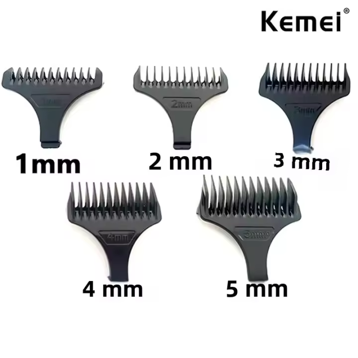 Guías Universales Para Cortador De Pelo Kemei KM-1931 KM-2299 Negro 1 2 3 4 5mm Accesorio Para Cortadores De Pelo - 1