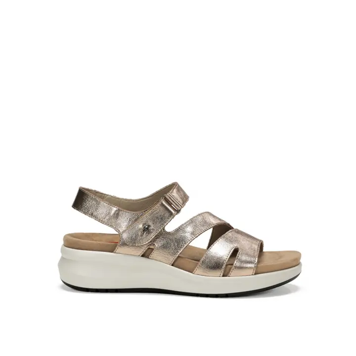 Sandalias planas de Mujer FLUCHOS F1478 CAVA SANDALIA TIRA VELCRO LAMINADO CAVA 35068 25V - 1
