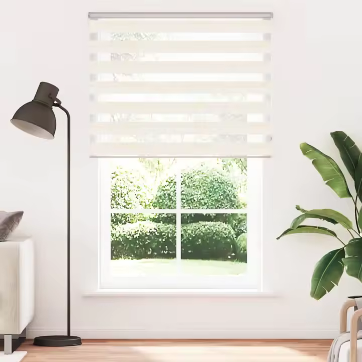Estor cebra beige mármol tejido ancho 145,9 cm poliéster - 1