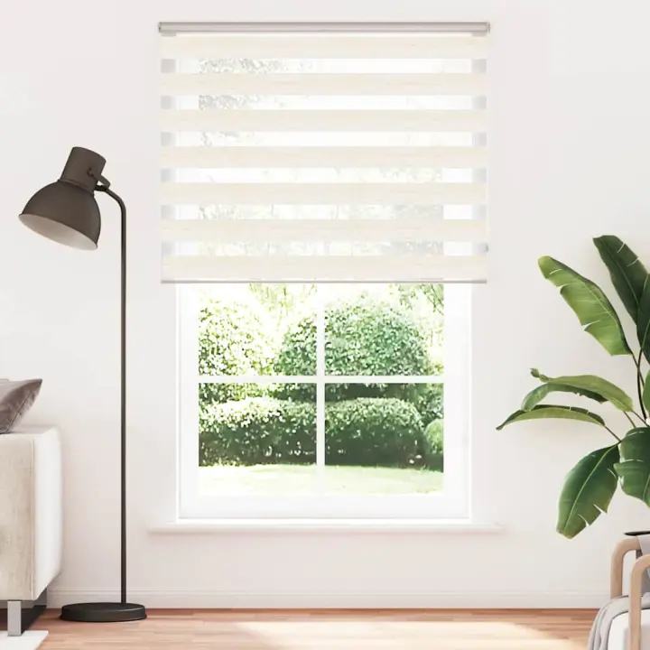 Estor cebra beige mármol tejido ancho 145,9 cm poliéster - 1