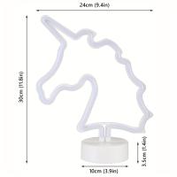 Lámpara De Mesa LED Neón De Unicornio Con Logo Potenciada Por USB/batería Decoración Cómoda Para Bodas Cumpleaños Fiestas Vacaciones - details 2