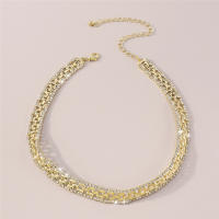 Collar De Cadena De Diamantes Geométricos Para Mujer Vintage Cristal Hueco Salón De Moda Aesthetic Joyería De Cuello - details 5