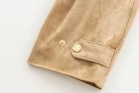 Chaqueta Casual Para Mujer ZBZA Marrón Vintage Con Pochetes Y Cuello En V Simple Breasted De Manga Larga Outerwear Slim Para Primavera Y Otoño - details 30