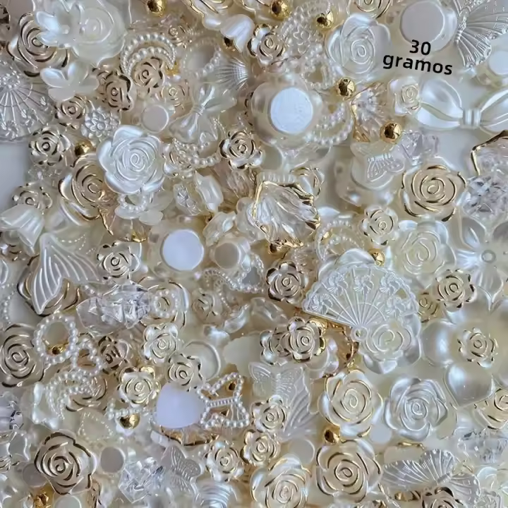 30g/bag Perlas De Rosas Barrocas Imitación Con Lazo DIY Accesorios De Joyería Material Plástico Proveniente De Zhejiang China - 1