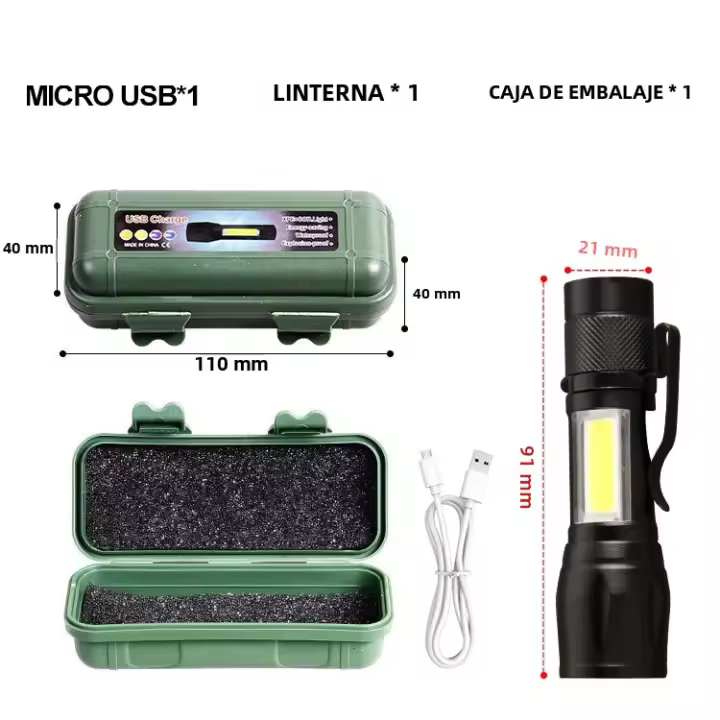 Linterna LED Recargable Mini Torcha Con USB Alta Potencia Batería Portátil Impermeable Para Camping Con Rango Largo Como Linterna - 1
