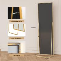 Espejo de Cuerpo Entero de Pie 162x53 cm, Marco de Aluminio Dorado, Vidrio Templado, Ajustable y Estable – Espejo Moderno para Dormitorio, Sala o Vestidor - details 1