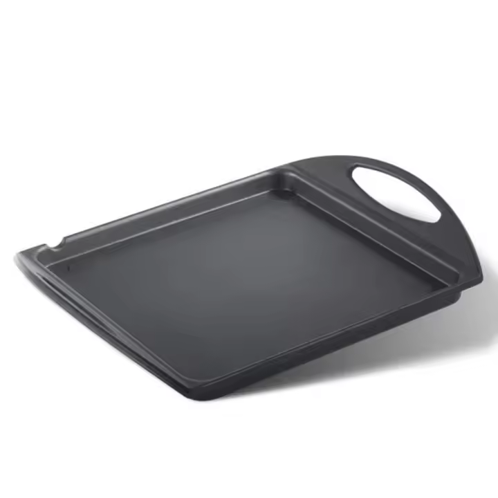 MBH - Parrilla plana de aluminio fundido de 25x25 cm con asas, apta para horno y barbacoa. Ideal para cocina profesional, resistente a impactos y deformaciones, con recubrimiento antiadherente. - 1
