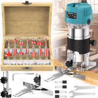 Máquina enrutadora de madera de 800W, recortadora eléctrica para carpintería, herramientas de corte de fresado de tallado de madera de 1/4 pulgadas, 30000RPM, herramientas eléctricas de carpintero - details 0