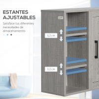 kleankin Armario de Baño de Pared con 3 Estantes Abiertos y 1 Puerta Mueble Auxiliar Suspendido para Salón Aseo Dormitorio Estilo Moderno 48x20x50 cm Gris - details 5