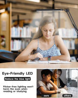 Lámpara De Escritorio LED Ajustable Con Braza Paseante Luz De Lectura Para Estudio Trabajo Noche Material ABS Y Aluminio - details 0