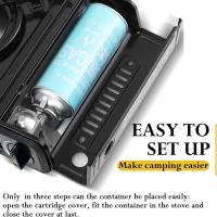 HENING Hornillo Cocina Gas Portatil Con Maleta Para Camping Senderismo y Caravana | Estufa de Gas Ligera y Compacta - details 2