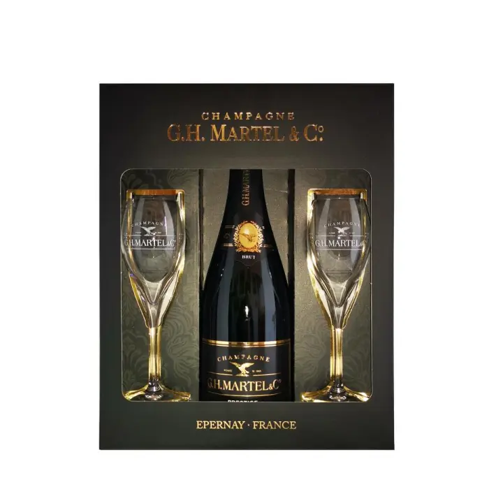CHAMPAGNE MARTEL PRESTIGE BRUT PACK 2 COPAS 75CL 12% - 1