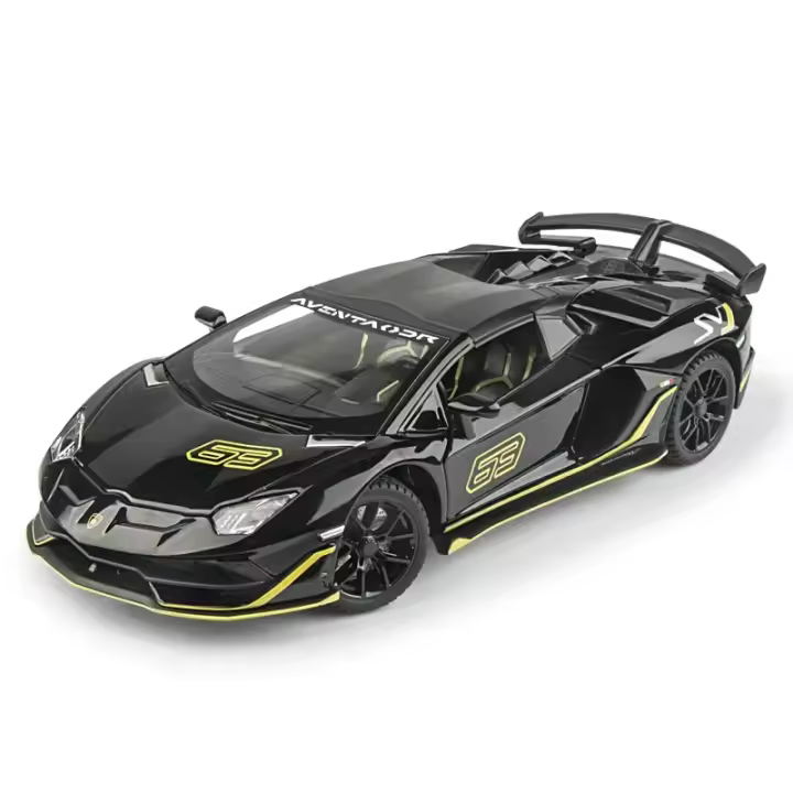 Lamborghini Aventador SVJ 63 Escala 1:24 Modelo De Metal Y Aleación Con Sonido Y Luz Vehículo De Juguete Para Niños Regalo - 1