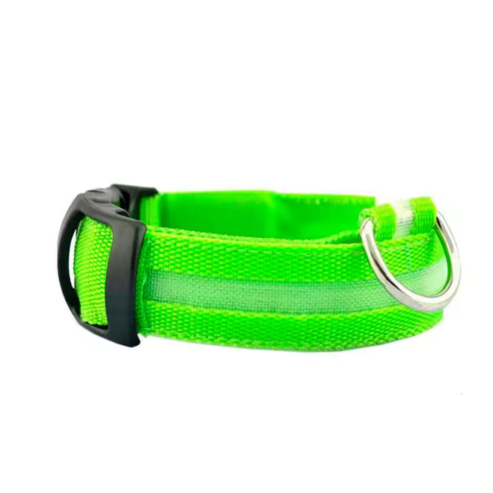 Collar luminoso LED para perro, collar de tamaño ajustable para perros pequeños medianos, collar reflectante de seguridad para mascota, 3 modos de iluminación - 1