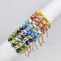 Pulseras De Ojos Turcos Múltiples Colores Para Mujer Con Cuentas Plateadas Doradas Accesorios De Moda Bohemia Geométricas - details 2