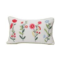 Funda cojín 100% algodón FLORES bordadas con relleno , cojín 45x45 cm o 30 x 50 cm para hogar y decorativo - details 5