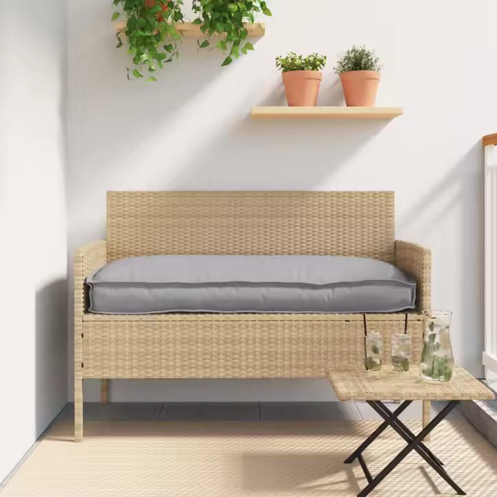 Cojín de Exterior vidaXL Gris Poliéster 110 x 40 x 8 cm Cojín de Sofá - 1