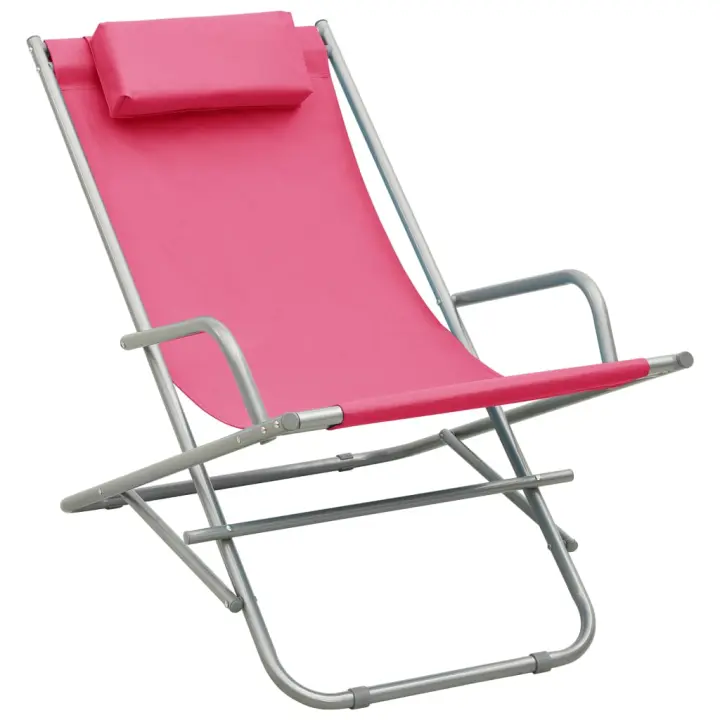 vidaXL Tumbonas reclinables 2 unidades acero Azul, Negro, Rojo Sillas de Exterior Ideal para jardín, playa, piscina, terraza Tumbona Piscina Tumbonas Playa Tumbonas Jardín Exterior - 1