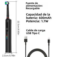Cepillo De Dientes Eléctrico Recargable Con 6 Cabezas Y Estuche De Viaje 3 Modos Compatible Con Oral B Para Adultos - details 6