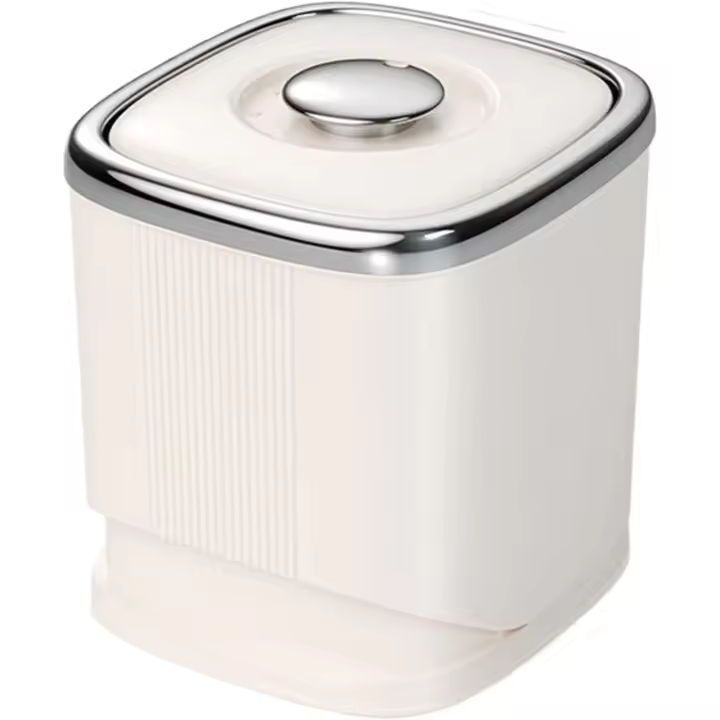 Recipiente de almacenamiento de arroz con boquilla de vertido, recipiente giratorio para cereales, harina, pastas, granos, alimentos para mascotas - 1