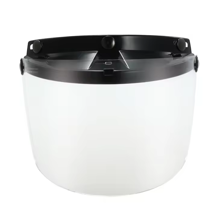 Visera De Alta Calidad Universal Para Casco De Motocicleta Retro Con 3 Cierres De Encaje Protectora De Lente Para Visor Abatible - 1