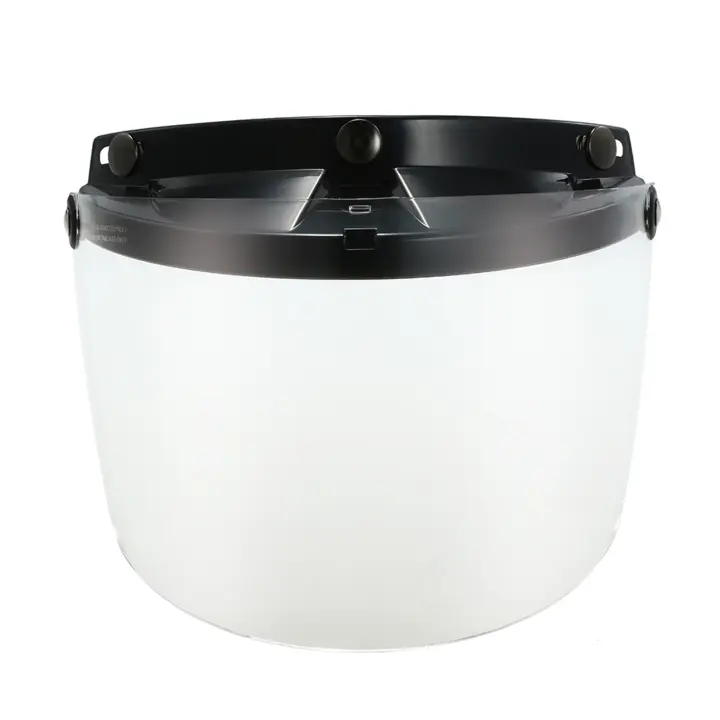 Visera De Alta Calidad Universal Para Casco De Motocicleta Retro Con 3 Cierres De Encaje Protectora De Lente Para Visor Abatible - 1