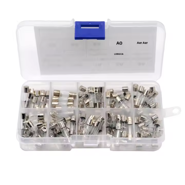 Kit De Fusibles De Vidrio Para Automóvil 100 Piezas Tamaño 5x20 Mm Varias Amperajes 0.2A-15A Instalación Manual - 1