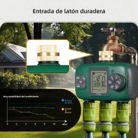 MOES Timer De Riego Automático 3 Salidas Con Inlet De Latón IPX5 Impermeable Pantalla LCD Botón De Giro Para Jardín Aspersor - details 2