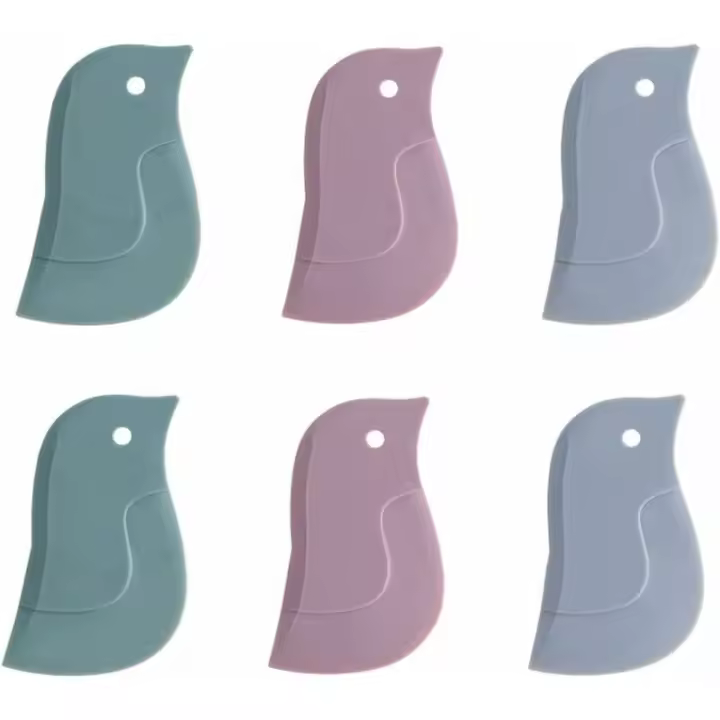 Raspador de limpieza de silicona, 6 piezas de raspadores de platos de cocina de silicona, raspador de platos de herramientas de cocina, raspadores de silicona, para sartenes, tazones, cocina, cocina, lavado, herramientas de limpieza - 1