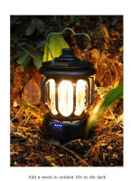 Lámpara De Camping Portátil Retro 6000mAh Modos De Iluminación Vintage Para Exteriores Y Jardín Luz De Tenda Para Senderismo Y Escalada - details 17