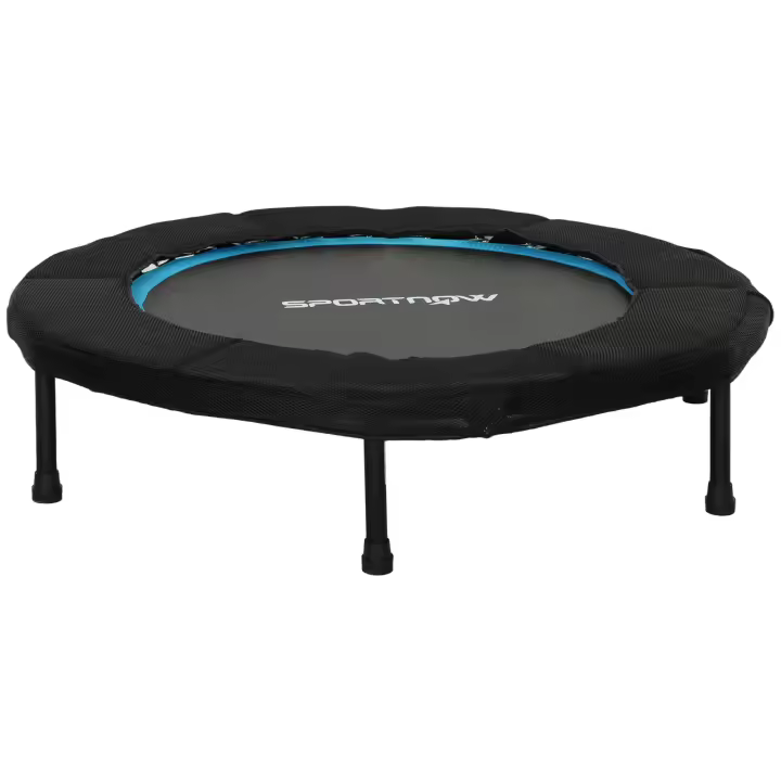 SPORTNOW Trampolín de Fitness Ø102 cm Cama Elástica Plegable con Marco de Acero Antideslizantes Carga 100 kg para Entrenamiento Piernas Cuerpo en Hogar Oficina Gimnasio Azul - 1
