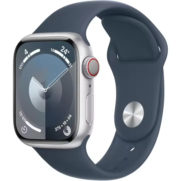 Apple Watch Series 9 Teléfono GPS 41 mm CA Plata Aluminio Correa deportiva Blue Storm S/M - 1