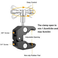 ERIKOLE Super Clip Con Cabeza De Bola Mini 360° Soporte De Liberación Rápida Para Trípode Tornillo 1/4 Clip Para Cámara DSLR Gopro - details 1