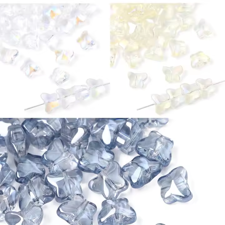 60pcs Perlas De Mariposa De Cristal Vidriadas Para DIY Joyería Hecha a Mano Pulseras Collares Y Aretes Accesorios De Joyería - 1