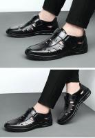 Sandalias De Verano Para Hombre En Cuero Genuino Transpirables Casuales Con Cierre Slip on Antideslizantes Hechas a Mano Sandalias Gladiador - details 12
