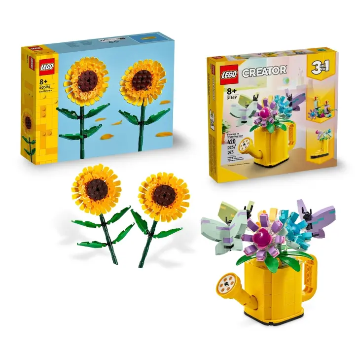 Pack de LEGO 31149 Flores en Regadera Creator + 40524 Botanical Collection Girasoles - 1