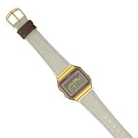 Reloj Digital Casio Vintage con Correa de Tela y Piel, Luz Led y Alarma - Iconic Diseño Rectangular Resistente Al Agua - details 0