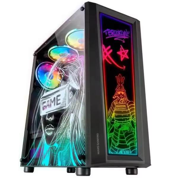 Mars Gaming MC-ART FRGB Cristal Templado USB 3.0 Negra - 1