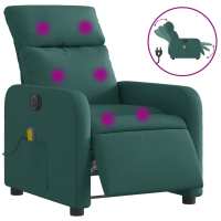 vidaXL Sillón reclinable de masaje eléctrico tela Gris claro, Gris oscuro, Negro Sillon Dormitorio Sillon Comodos Silla Relax Sillón Sofá - details 1