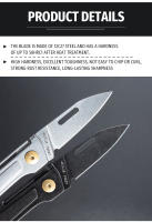 Cuchillo Plegable SANRENMU 431S Con Abertura De Botella Y Agujero Para Llavero Hoja De Acero Inoxidable 12C27 EDC Portátil Para Camping Y Uso Diario - details 2