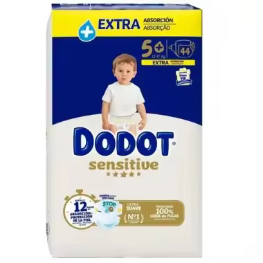 Dodot Sensitive Extra Talla 5+ (11-16 kg) 44 Pañales – Barrera Stop Fugas y Extra Protección Dodot - 1