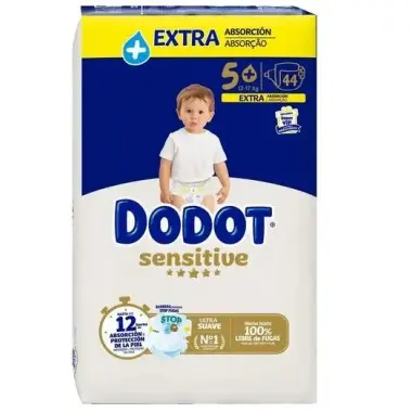 Dodot Sensitive Extra Talla 5+ (11-16 kg) 44 Pañales – Barrera Stop Fugas y Extra Protección Dodot - 1