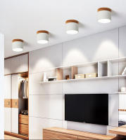 Lámpara De Techo Sólida De Madera Para Entrada Baño Cocina Sala De Estar Iluminación LED Superficie Montada Moderna - details 12
