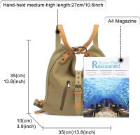 Mochipa para Mujer, Bolso de hombro de Lona, mochila de viaje Convertible 3 en 1, Bolso Cruzado, Bolso Escolar Vintage - details 4