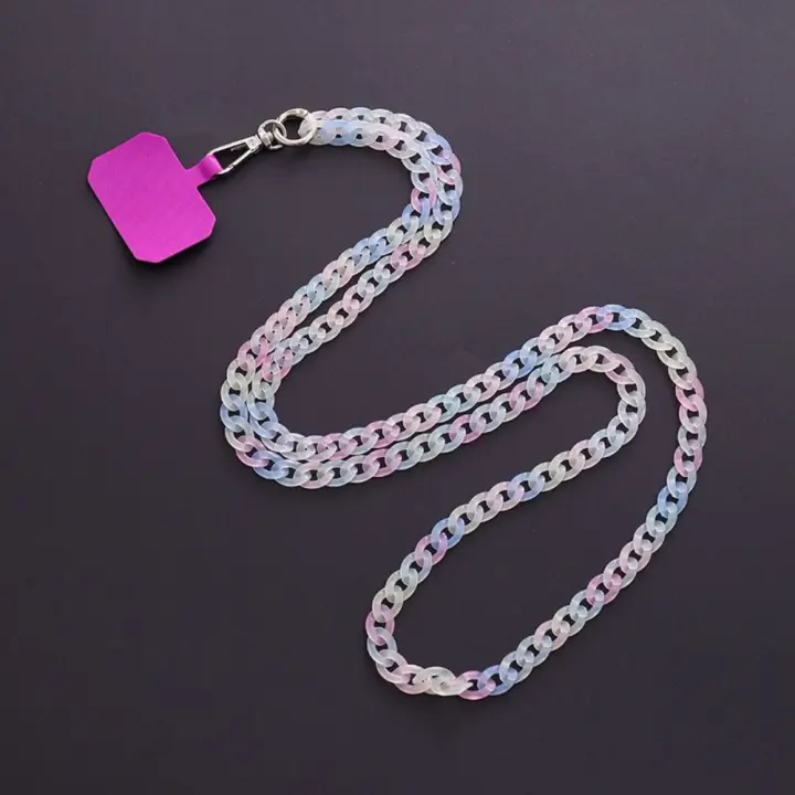 Cadena De Móvil Con Ranura Para Tarjeta 120CM Colgante De Cuello Colorido Accesorio De Correa Para Teléfono Móvil Compatible Con iPhone/Samsung Para Mujeres - 1